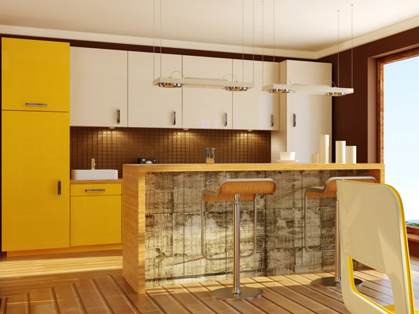 Küche in gelb