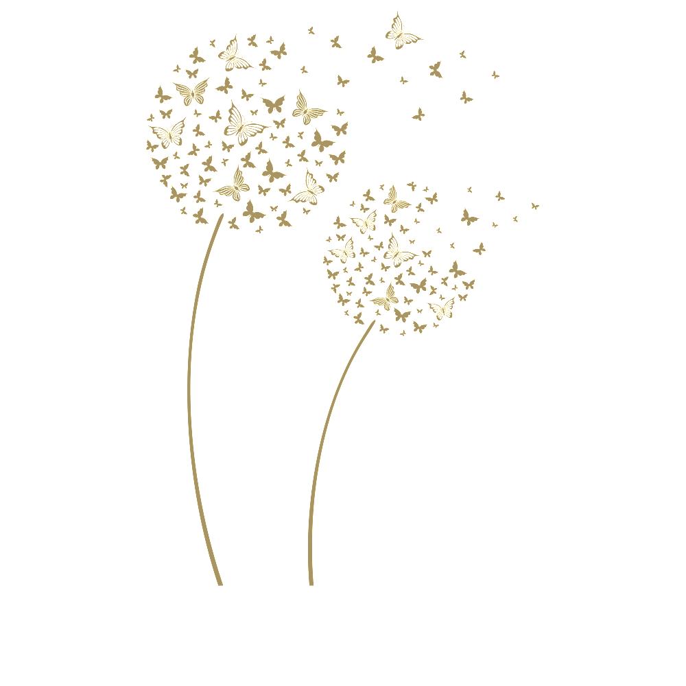 Neu Wandtattoo Pusteblume Mit Schmetterling Wandtattoo Pusteblumen aus Schmetterlingen Blumen Deko