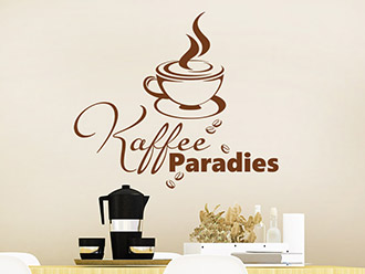 Wandtattoo Kaffee Paradies