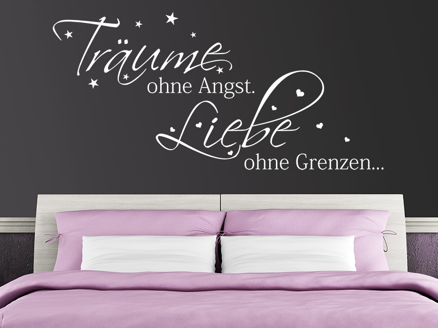 Wandtattoo träume ohne angst spruch von wandtattoo.de