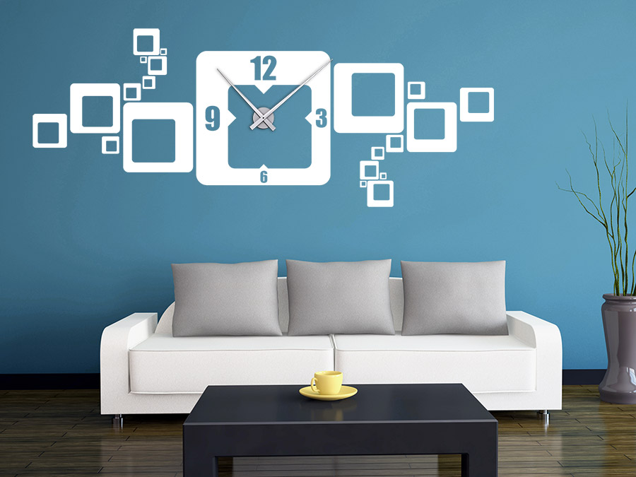 Wandtattoo uhr quadrate wanduhr von wandtattoo.de