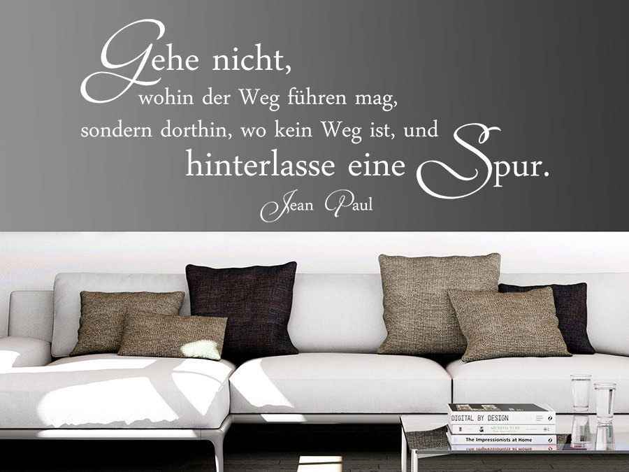 Wandtattoo hinterlasse eine spur wo kein weg ist bei homesticker.de
