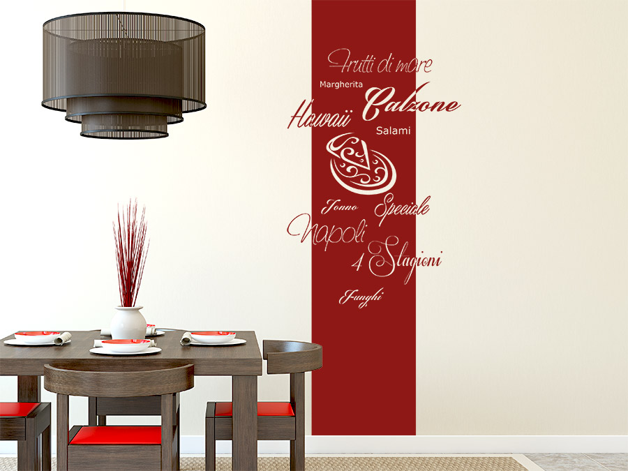 Wandtattoo banner pizza von wandtattoo.de