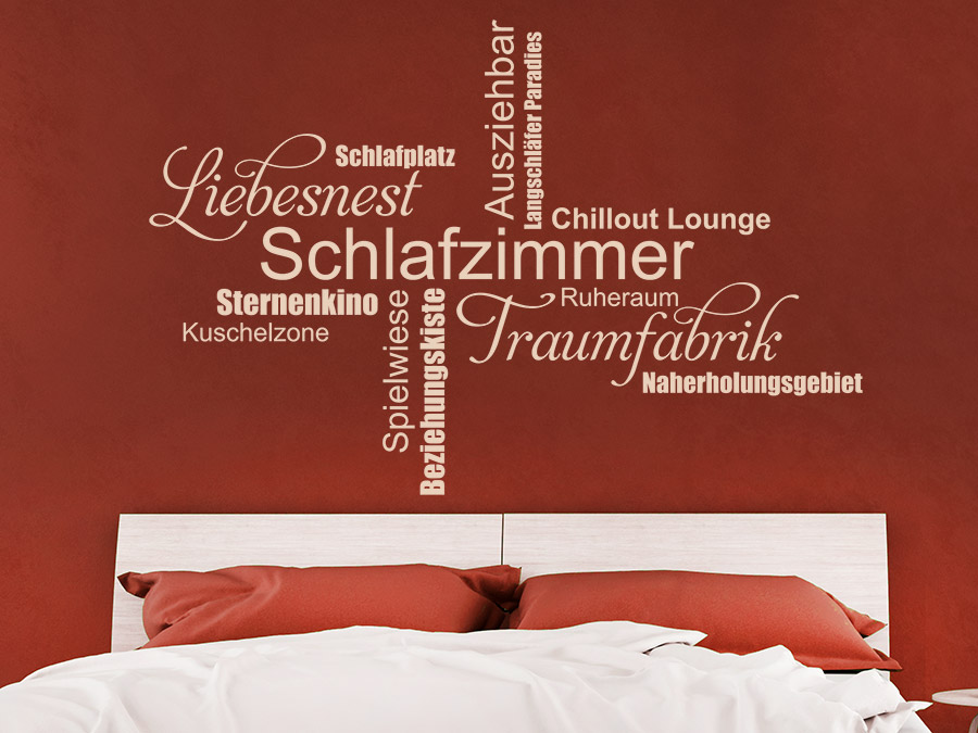 Wandtattoo schlafzimmer wortwolke von wandtattoo.de Schlafzimmer wandtattoo