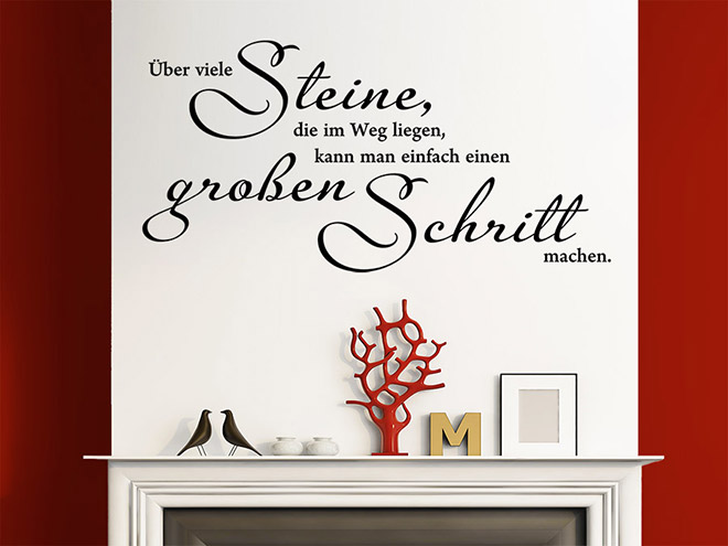 Wandtattoo Spruch Über viele Steine von Wandtattoo.de