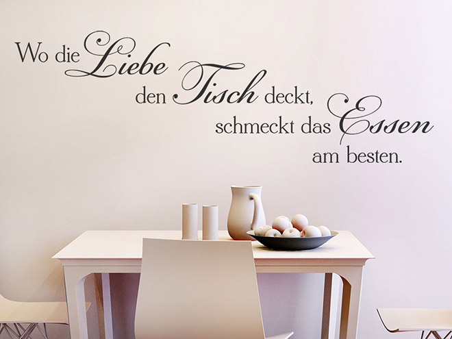 Wandtattoo Wo die Liebe den Tisch deckt von Wandtattoo.de