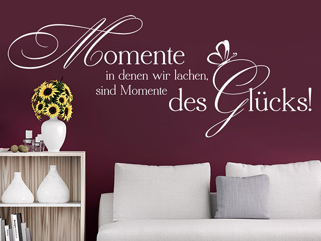 Wandtattoo Momente des Glücks Spruch von Wandtattoo.de