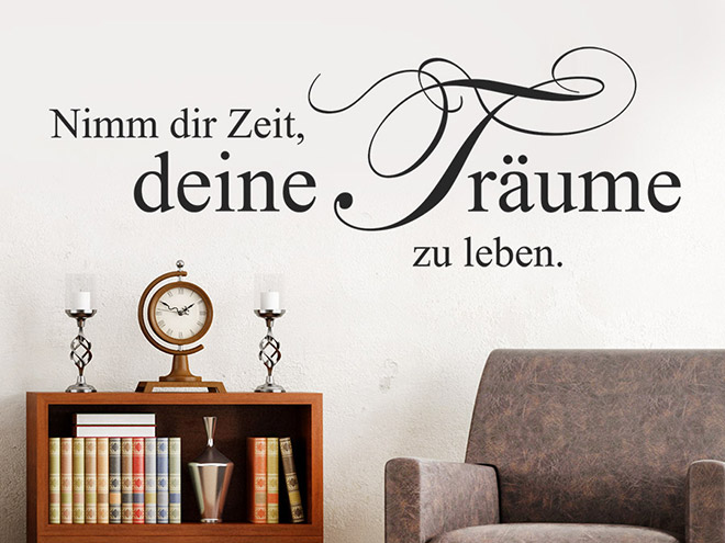 Empfehlen wir unser wandtattoo zeit deine träume zu leben Empfehlen wir unser wandtattoo zeit deine träume zu leben