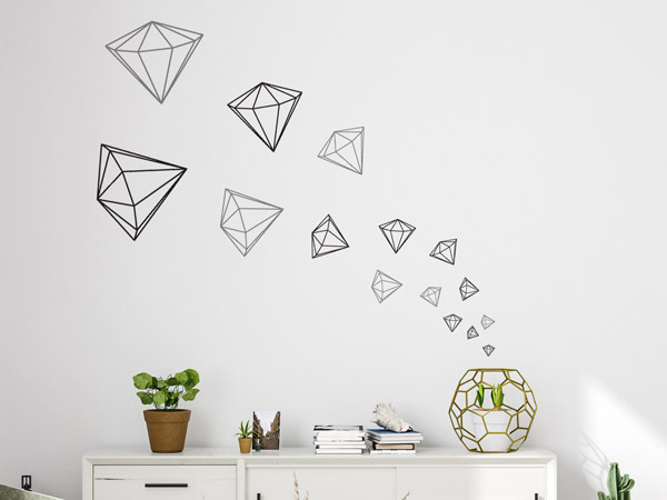 Wandtattoo Geometrische Dreiecke im Wohnzimmer