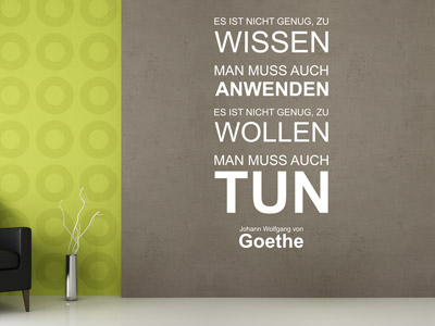 Wandtattoo Goethe Zitat als Wandspruch für die der Uni