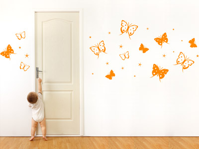 Wandtattoo Schmetterlinge beim Kinderarzt