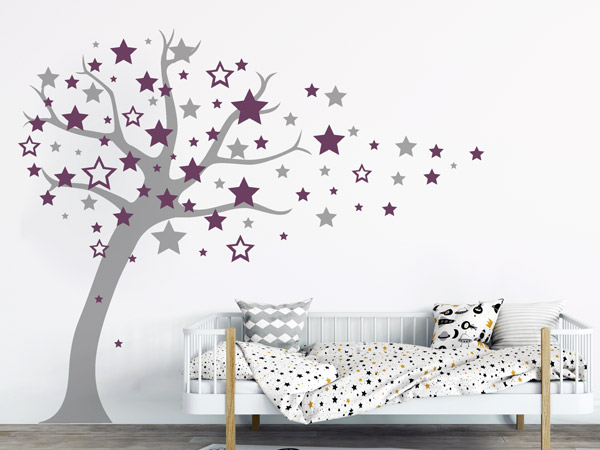  Wandtattoo Sternenbaum im Kinderzimmer