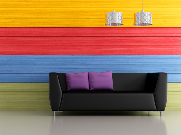 Buntes Holz Color Blocking