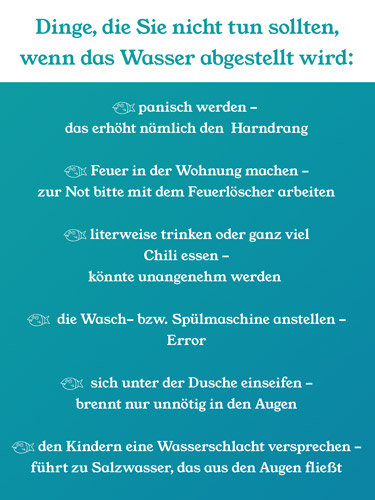 Dinge, die Sie nicht tun sollten, wenn das Wasser abgestellt wird - lustig