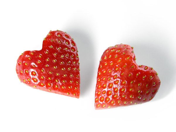 Erdbeeren in Herzform