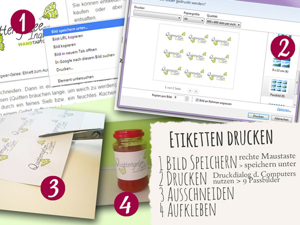 Etiketten für die Marmelade selbst drucken