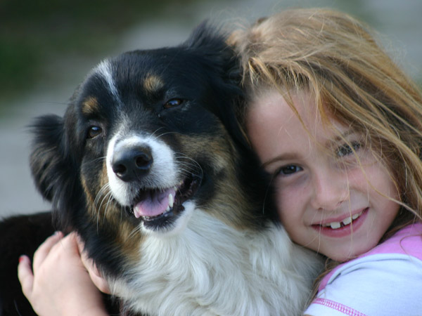 Hund und Mädchen