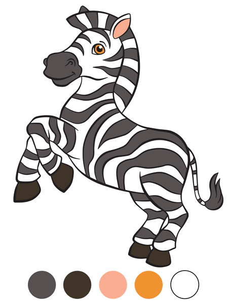 Malvorlage Zebra mit Farben