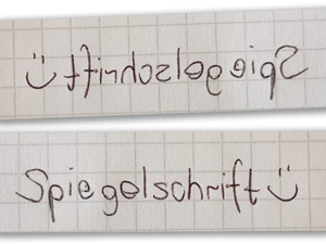 Spiegelschrift mit Links