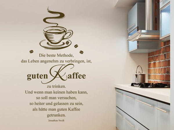 Wandtattoo Zitat Guter Kaffee