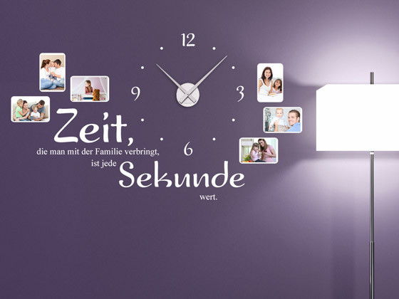 Wandtattoo Uhr Familie