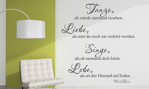 Wandtattoo Sprüche zur Wandgestaltung | WANDTATTOO.DE Wandtattoo Sprüche zur Wandgestaltung | WANDTATTOO.DE