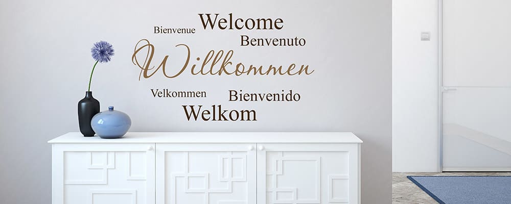 Wandtattoo Willkommen