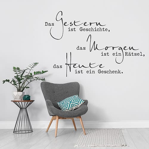 Wandtattoo Gestern Morgen Heute Spruch