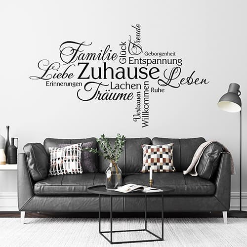 Wandtattoo zuhause - Familie Liebe Begriff 