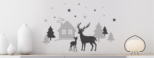 Wandtattoo Wintermotiv 2018