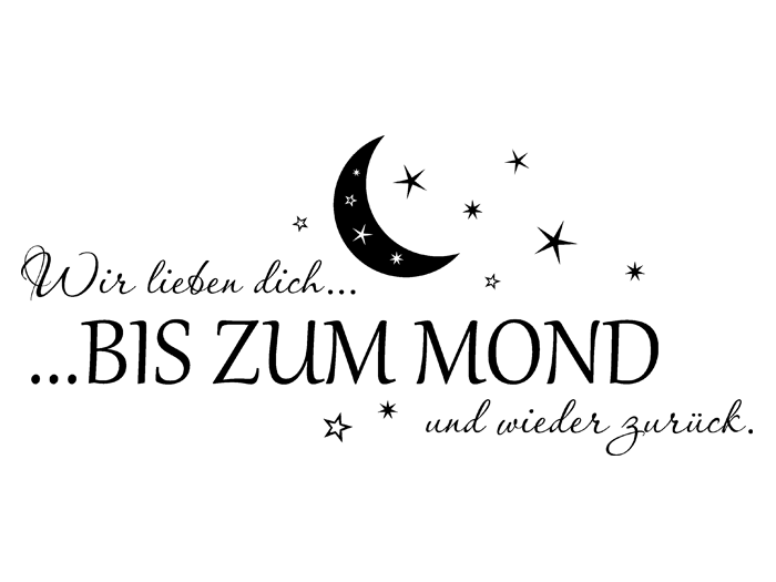 Wandtattoo Wir lieben dich bis zum Mond... WANDTATTOO.DE