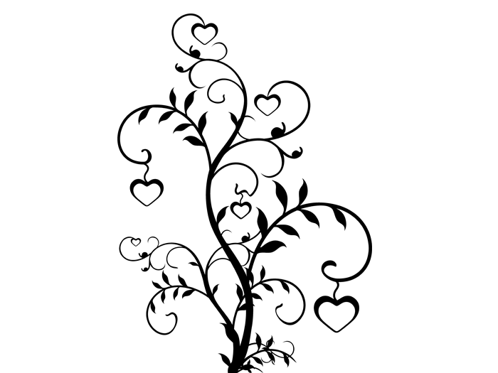 Wandtattoo Ranke mit Herzen WANDTATTOO.DE
