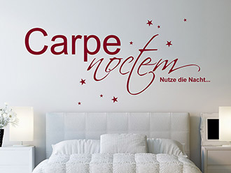 Wandtattoo Carpe Noctem mit Sternen