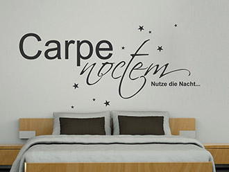 Wandtattoo Carpe Noctem mit Sternen
