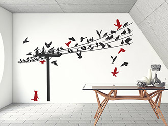 Wandtattoo Vogelschar