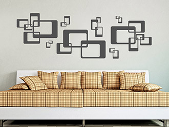 Wandtattoo Ornament Retro Rechtecke