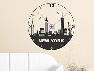 Wandtattoo Uhr New York