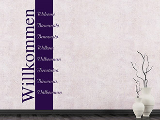 Wandtattoo Willkommen Banner