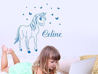 Wandtattoo Pony mit Name