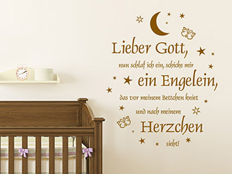 Wandtattoo Abendgebet mit Sternen