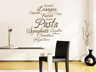 Wandtattoo Pasta Sorten