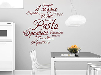 Wandtattoo Pasta Sorten
