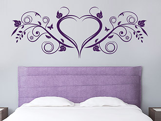 Wandtattoo Herz Ornament