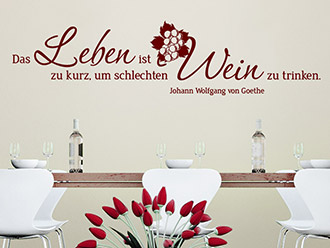 Wandtattoo Leben und Wein