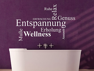 Wandtattoo Wortwolke Entspannung