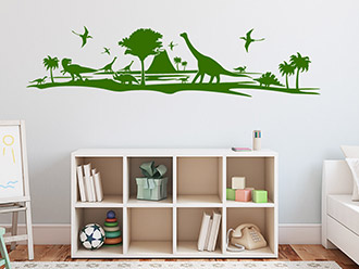 Wandtattoo Dino Welt