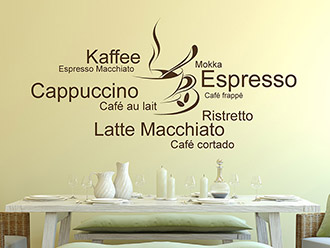 Wandtattoo Kaffee Cappuccino Espresso