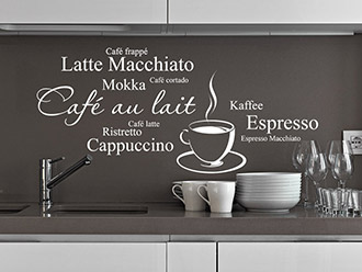 Wandtattoo Kaffee Variationen