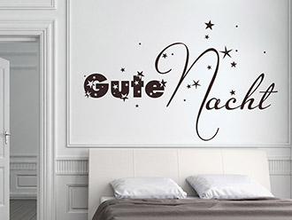Wandtattoo Gute Nacht mit Sternen