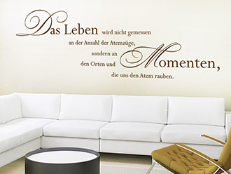 Wandtattoo Das Leben wird nicht gemessen...